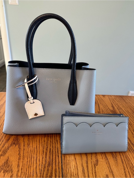 kate spade Handbags - Kate Spade Light Blue and Navy Blue Leather Purse/Handbag with Matching Wallet